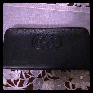 Black leather wallet.